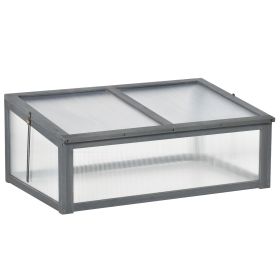 Wooden Cold Frame Greenhouse, Mini Greenhouse with Polycarbonate Board and Solid Wood Frame, Green House Cold Frame