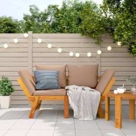 Garden Bench Taupe Solid acacia wood, 100% polyester Large
