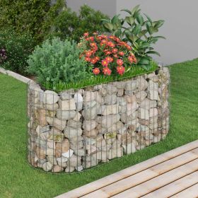 Gabion Raised Bed Silver Galvanized iron 47.2 x 19.7 x 19.7 in
