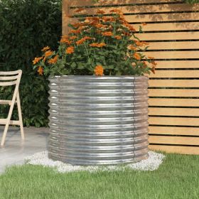 Garden Planter Silver Powder-coated steel 31.5 x 26.8 in Durable