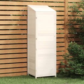 Garden Shed White Solid fir wood Medium Garden Shed Rectangular