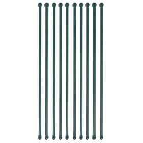 Garden Post Set of 10 Green Metal 3.3 ft Durable Garden Post