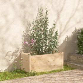 Garden Planter Natural Pine Solid Pinewood Medium Durable