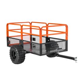 Garden Utility Trailer, 28 Cu. Ft. & 1800lbs, ATV UTV Trailer, Tow Behind Steel Dump Trailers, Removable Rear Panel