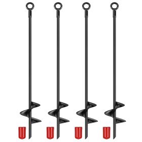 4 Pack Heavy Duty Ground Auger Stakes 2.76in Wide Spiral Drill Bits Soil Hole Digging Drill Shaft Farm Vegetable Flower Planting Earth Planter Di