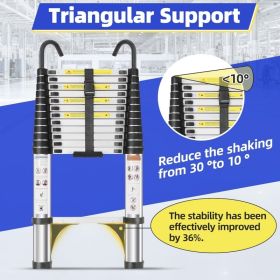 Foldable Telescopic Ladder 4.1 Meters Lightweight Aluminum Construction (Option: 4.1mTelescopic Ladder)