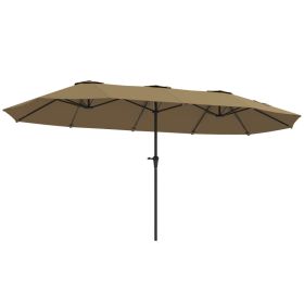 13 Ft. Extra Large Patio Umbrella With Easy Crank Handle, Vents For Outdoor, Patio, Coffee (Option: COFFEE)