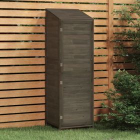Garden Shed Anthracite Solid fir wood Medium Garden Shed (Color: Anthracite)
